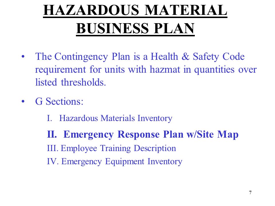 hazardous materials business plan hazardous materials business plan